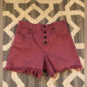 Madewell button fly high rise shorts